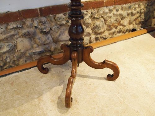 TABLE SUPERB FRENCH WALNUT SIDE WORK LAMP HALL C1880 - ADDITIONAL PHOTO 4