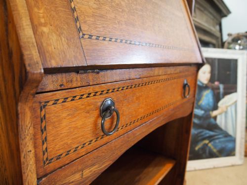 BUREAU BOOKCASE FINE ARTS AND CRAFTS OAK C1900 - ADDITIONAL PHOTO 6