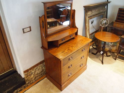 DRESSING CHEST OF DRAWERS ARTS AND CRAFTS OAK BY HARRIS LEBUS C1900 - ADDITIONAL PHOTO 10