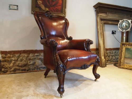 fig 3. Chair stunning William IV Chestnut leather armchair c1835
