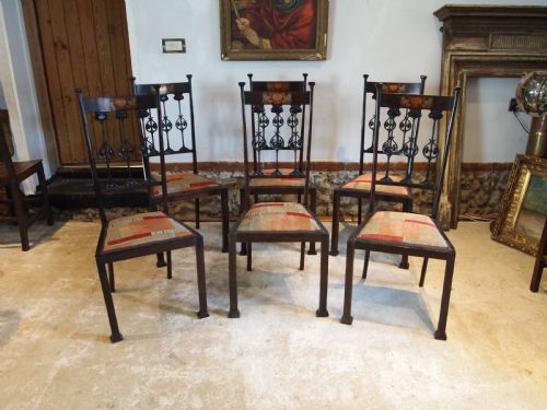 chairs set of six fine art nouveau chairs attri sapland petter c1900 - CATEGORY: ANTIQUE CHAIRS - DATED 1900