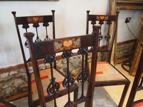 CHAIRS SET OF SIX FINE ART NOUVEAU CHAIRS ATTRI SAPLAND PETTER C1900 - ADDITIONAL PHOTO 2