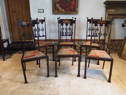 CHAIRS SET OF SIX FINE ART NOUVEAU CHAIRS ATTRI SAPLAND PETTER C1900 - ADDITIONAL PHOTO 10