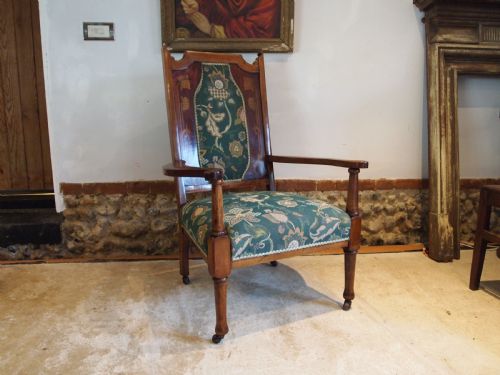 CHAIR RARE ARTS AND CRAFTS INLAID ARMCHAIR C1880 - ADDITIONAL PHOTO 7