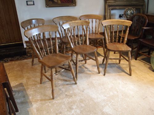 chairs set of 6 edwardian beeck elm windsor kitchen dining c1900 - CATEGORY: ANTIQUE CHAIRS - DATED 1900