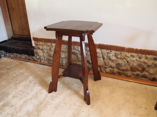 TABLE LAMP HALL SIDE ARTS AND CRAFTS OAK C1900 - ADDITIONAL PHOTO 4