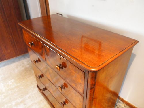 fig 3. Chest of drawers fine quality Victorian Burr Walnut c1860
