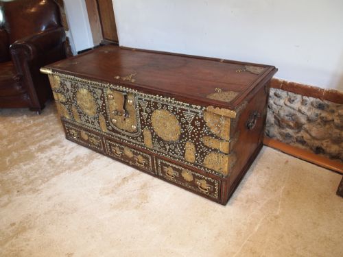 CHEST TRUNK COFFER RARE ZANZIBAR LARGEST SIZE C1870 - ADDITIONAL PHOTO 10