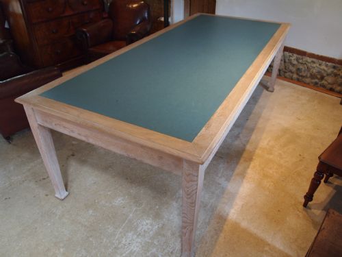 TABLE LIBRARY BOARDROOM RARE LIMED OAK ATTRIBUTED TO HEALS C1930 - ADDITIONAL PHOTO 1