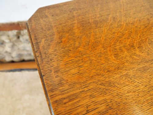 TABLE ARTS AND CRAFTS OAK SIDE HALL LAMP C1930 - ADDITIONAL PHOTO 1