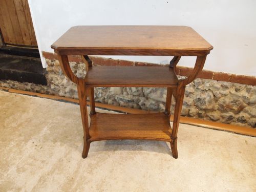 TABLE ARTS AND CRAFTS OAK SIDE HALL LAMP C1930 - ADDITIONAL PHOTO 5