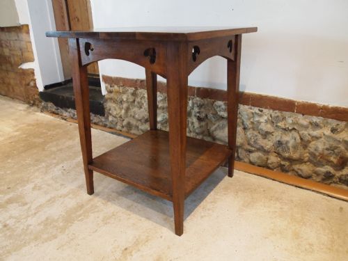 table arts and crafts oak manner of voysey c1890 - CATEGORY: ANTIQUE TABLES - DATED VICTORIAN