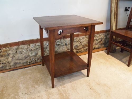 TABLE ARTS AND CRAFTS OAK MANNER OF VOYSEY C1890 - ADDITIONAL PHOTO 3