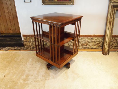 bookcase rare fine walnut maple co revolving c1880 - CATEGORY: ANTIQUE BOOKCASES - DATED VICTORIAN