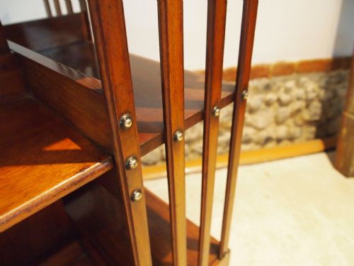 BOOKCASE RARE FINE WALNUT MAPLE CO REVOLVING C1880 - ADDITIONAL PHOTO 4