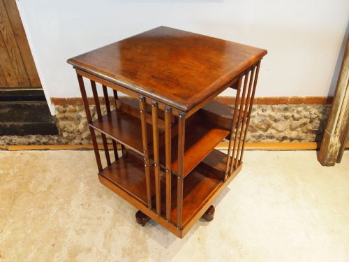 BOOKCASE RARE FINE WALNUT MAPLE CO REVOLVING C1880 - ADDITIONAL PHOTO 8