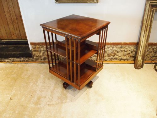 BOOKCASE RARE FINE WALNUT MAPLE CO REVOLVING C1880 - ADDITIONAL PHOTO 9