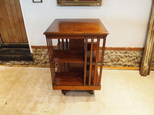 BOOKCASE RARE FINE WALNUT MAPLE CO REVOLVING C1880 - ADDITIONAL PHOTO 11