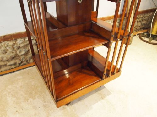 BOOKCASE RARE FINE WALNUT MAPLE CO REVOLVING C1880 - ADDITIONAL PHOTO 12