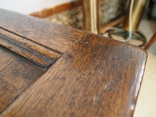 COFFER CHEST TRUNK RARE SMALL STUNNING CHARLES II OAK C1680 - ADDITIONAL PHOTO 11