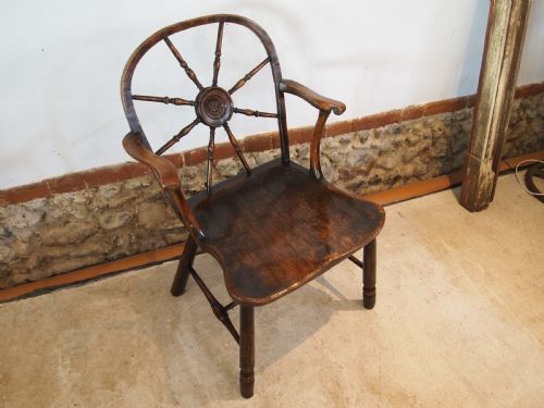 CHAIR VERY RARE GEORGE III CART WHEEL BACK WINDSOR ARMCHAIR C1790 - ADDITIONAL PHOTO 10