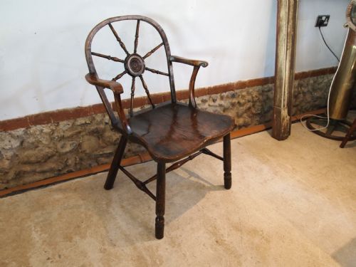 CHAIR VERY RARE GEORGE III CART WHEEL BACK WINDSOR ARMCHAIR C1790 - ADDITIONAL PHOTO 13