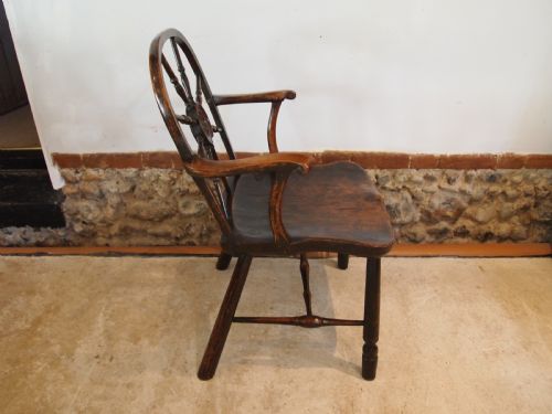 CHAIR VERY RARE GEORGE III CART WHEEL BACK WINDSOR ARMCHAIR C1790 - ADDITIONAL PHOTO 14