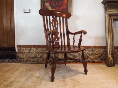 CHAIR RARE FINE VICTORIAN WINDSOR GRANDFATHER ARMCHAIR C1860 - ADDITIONAL PHOTO 7