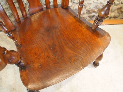 CHAIR RARE FINE VICTORIAN WINDSOR GRANDFATHER ARMCHAIR C1860 - ADDITIONAL PHOTO 9