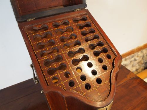 KNIFE BOX FINE GEORGE III MAHOGANY ORIGINAL INTERIOR C1780 - ADDITIONAL PHOTO 1