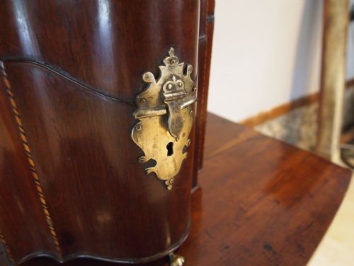 KNIFE BOX FINE GEORGE III MAHOGANY ORIGINAL INTERIOR C1780 - ADDITIONAL PHOTO 3