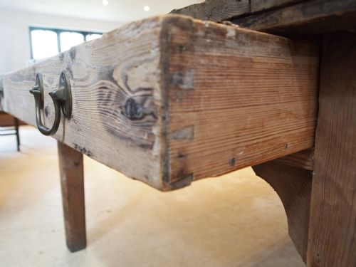 TABLE GEORGE III REFECTORY FARMHOUSE SCRUB TOP PINE SEATS 12 C1800 - ADDITIONAL PHOTO 9