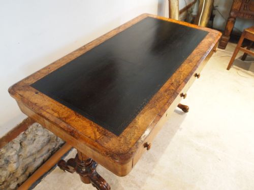 WRITING TABLE FINE BURR WALNUT EARLY VICTORIAN C1840 - ADDITIONAL PHOTO 7
