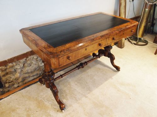 WRITING TABLE FINE BURR WALNUT EARLY VICTORIAN C1840 - ADDITIONAL PHOTO 13