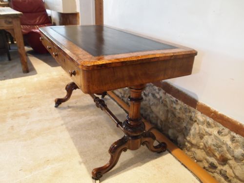 WRITING TABLE FINE BURR WALNUT EARLY VICTORIAN C1840 - ADDITIONAL PHOTO 15