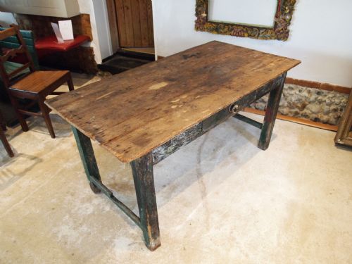 TABLE RUSTIC REFECTORY GEORGE III PINE TABLE ORIGINAL PAINT C1800 - ADDITIONAL PHOTO 10