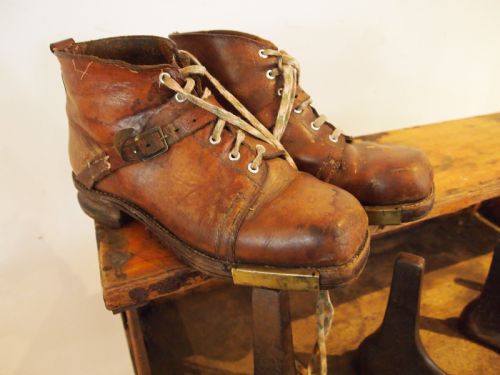 fig 1. Table rare Victorian cobblers bench lamp table lasts and boots c1890