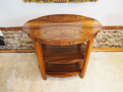 TABLE ART DECO WALNUT LAMP HALL SIDE CONSOLE C1920 - ADDITIONAL PHOTO 1