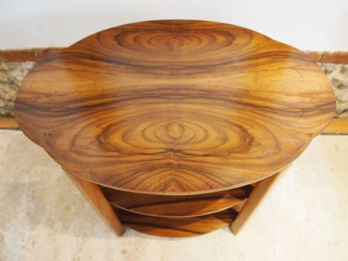 TABLE ART DECO WALNUT LAMP HALL SIDE CONSOLE C1920 - ADDITIONAL PHOTO 5