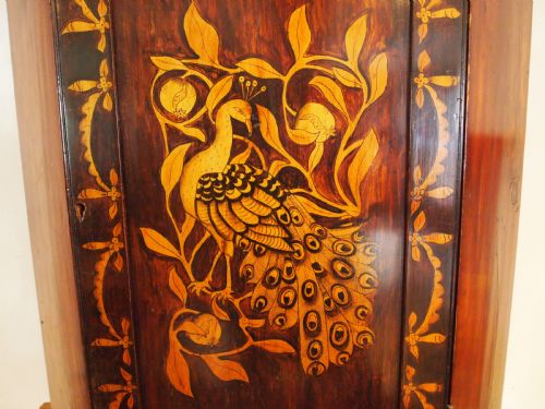 CUPBOARD CABINET ARTS AND CRAFTS PENWORK FRUITWOOD C1900 - ADDITIONAL PHOTO 1