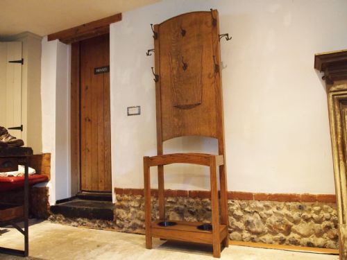 HALLSTAND RARE ART DECO OAK COAT HAT STAND C1920 - ADDITIONAL PHOTO 5