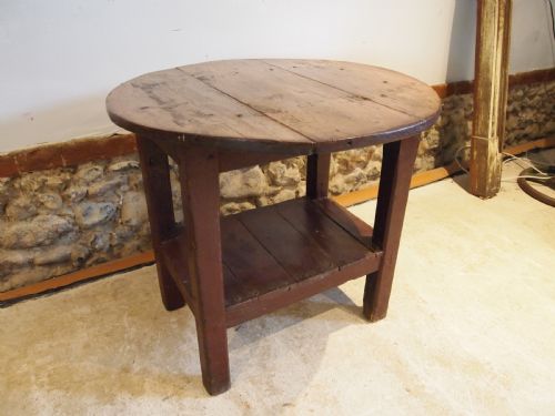 table rare irish cricket or tavern table pine c1820 - CATEGORY: ANTIQUE TABLES - DATED GEORGIAN