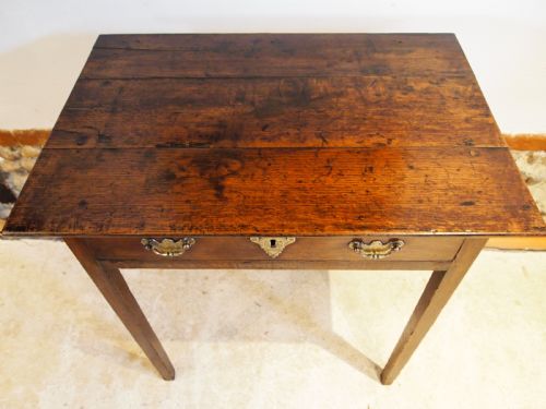 TABLE LOWBOY GEORGE III OAK SIDE HALL LAMP C1770 - ADDITIONAL PHOTO 2