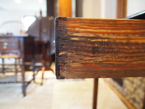 TABLE LOWBOY GEORGE III OAK SIDE HALL LAMP C1770 - ADDITIONAL PHOTO 7