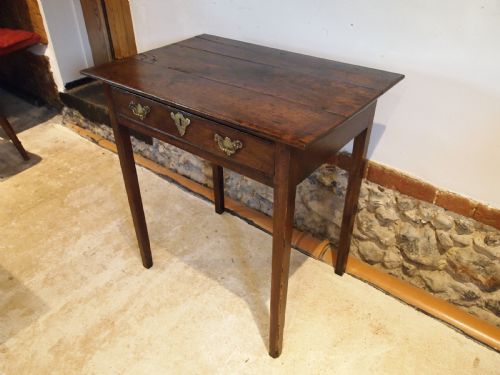 TABLE LOWBOY GEORGE III OAK SIDE HALL LAMP C1770 - ADDITIONAL PHOTO 11