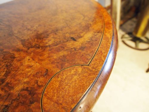 TABLE STUNNING HALL SIDE LAMP CONSOLE CARD VICTORIAN BURR WALNUT C1870 - ADDITIONAL PHOTO 1