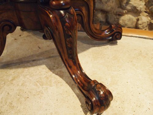 TABLE STUNNING HALL SIDE LAMP CONSOLE CARD VICTORIAN BURR WALNUT C1870 - ADDITIONAL PHOTO 8