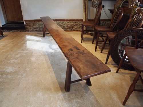 bench outstanding rare george iii refectory settle elm c1790 - CATEGORY: ANTIQUE FURNITURE - DATED 18TH CENTURY