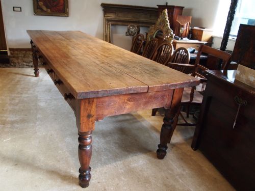 TABLE RARE REMARKABLE ELM ASH REFECTORY FARMHOUSE LARGE DINING C1840 - ADDITIONAL PHOTO 12