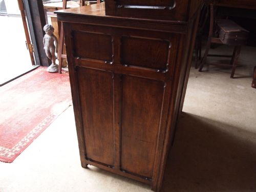 BOOKCASE DISPLAY RARE ARTS CRAFTS GOTHIC OAK PUGIN INF C1880 - ADDITIONAL PHOTO 2